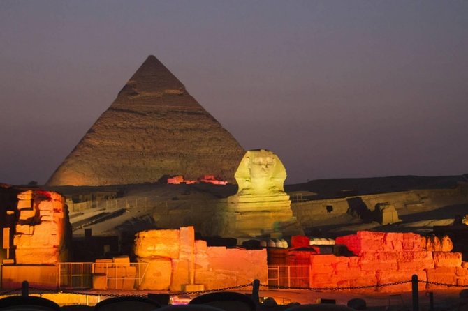 Cairo Layover Tours To Giza Pyramids Egyptian Museum Bazaar Sound And Light Show - Koshari lunch and a taste of daily Cairo