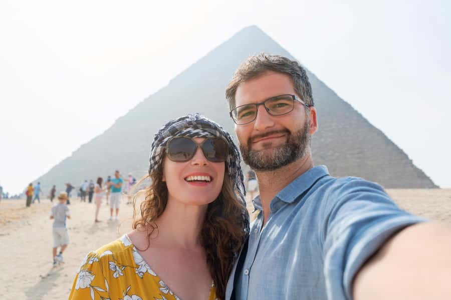 Cairo: Private Tour to Giza Pyramids with Camel Ride & Lunch - The camel ride and the wider view