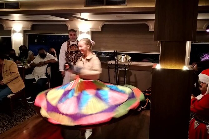 Cairo's Nile Cruise entertainment belly dancer&Tanora show&Dinner - Dinner on the Nile, with drinks handled separately