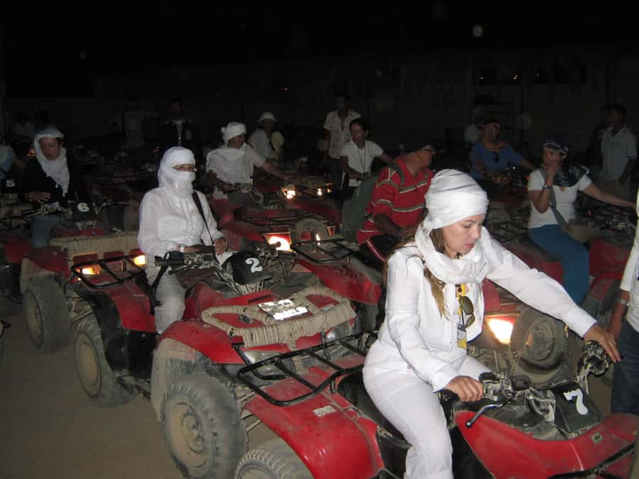 Desert Sunset Quad Bike ATV for 50Km, Oriental Show, Dinner, - The 25-kilometer ride back