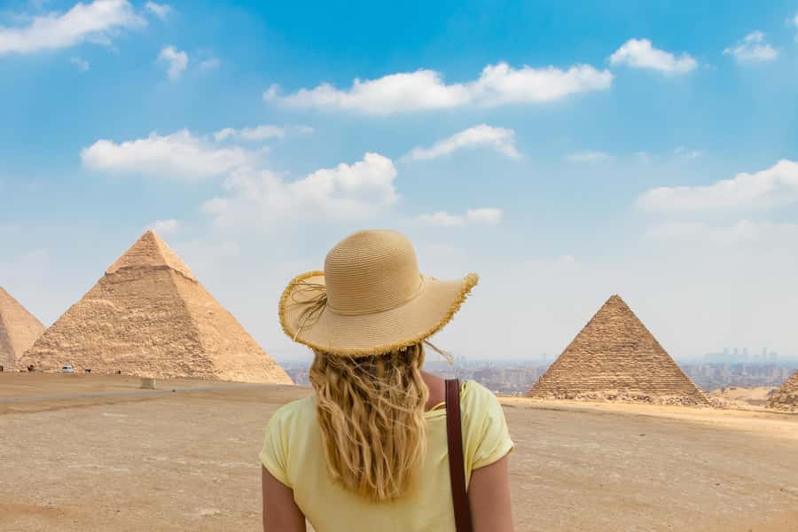 From Cairo: Half-Day Tour to Pyramids of Giza and the Sphinx - The Pyramids of Giza, beginning with Khufu