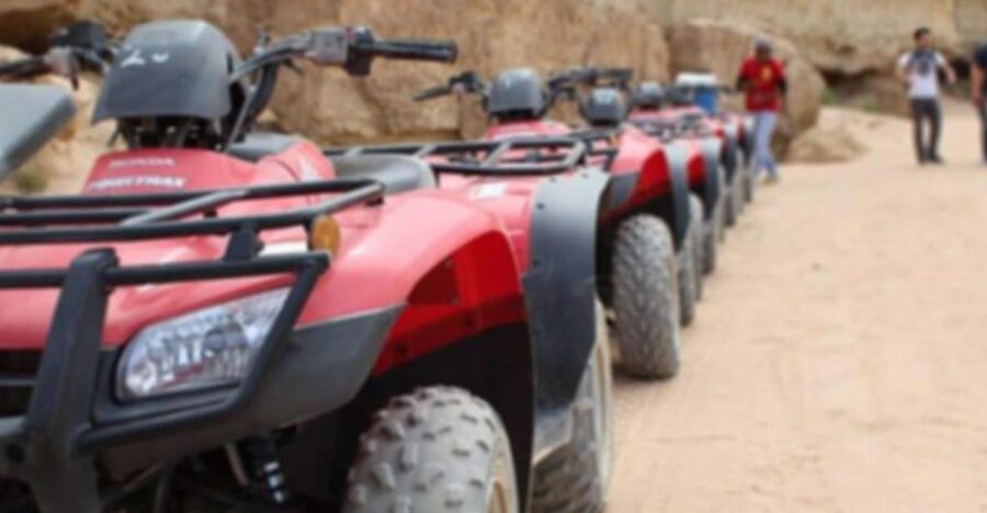From El Gouna: Dry Canyon Quad Bike Morning Tour - From hotel pickup to the motor park