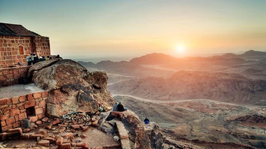 From Sharm: Mount Moses Trekking, Sunrise & Monastery Visit - Waiting for sunrise at the summit