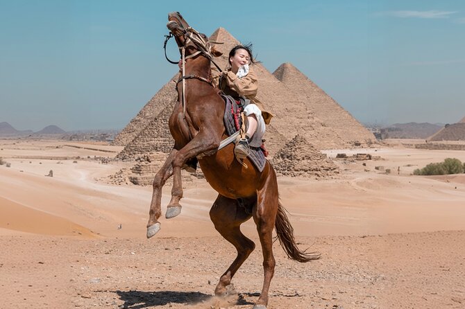 Giza Pyramids Photoshoot with Jumping Horse, Camel and Sphinx - Khufu’s Pyramid: scale, angles, and close-up photographs