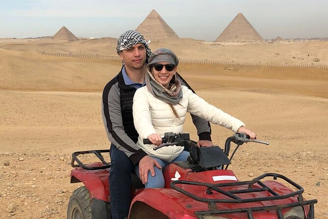 Giza pyramids, Sphinx, ATV bike, Lunch,Camel ride, Dinner cruise& shopping tour - The panoramic viewpoint and the Great Sphinx