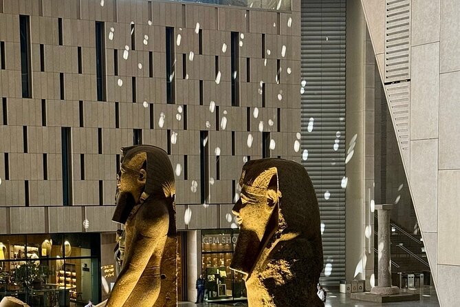 Grand Egyptian Museum, Giza Pyramids and Great Sphinx Tour - The Grand Staircase and its royal statues