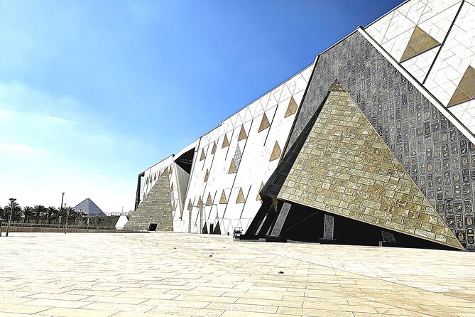 Grand Egyptian Museum, Grand staircase, New Galleries & lunch - Courtyard sights: Ramses II and the hanging obelisk