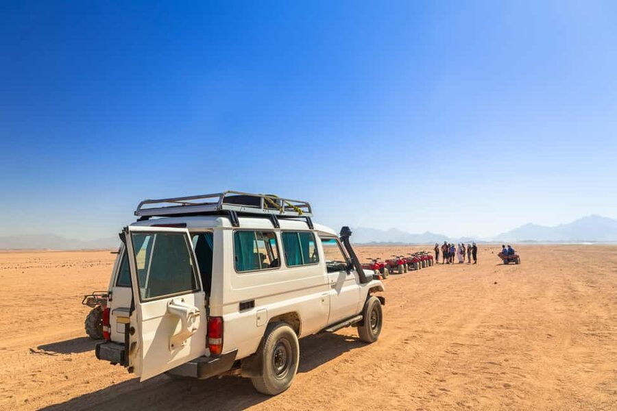 Hurghada: ATV Quad, Jeep and Buggy Safari with BBQ Dinner - From Hurghada to the Red Sea desert