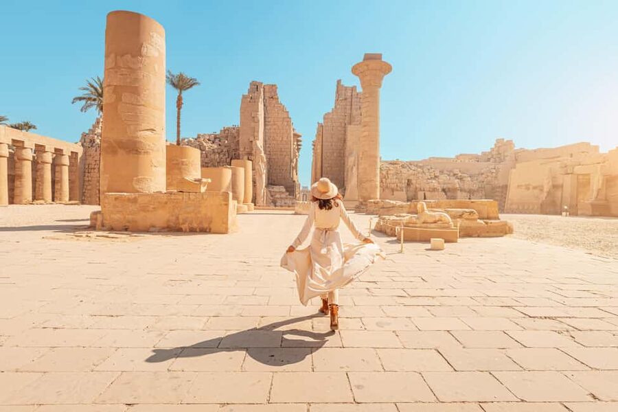 Hurghada: Luxor, Karnak Temple & Valley of the Kings - Hatshepsut Temple below the cliffs