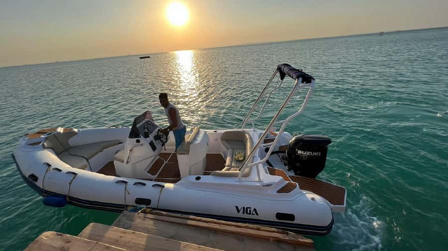 Hurghada: Private Speedboat to Orange Bay and White Island - Orange Bay before the crowds