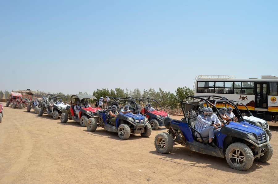 Hurghada: Quad Bike, Buggy, and Camel Ride & Bedouin Village - Jeep travel through the desert
