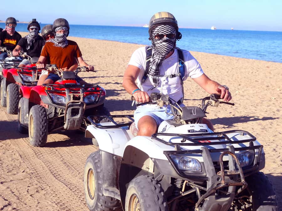 Hurghada: Quad Bike Tour of the Desert and Red Sea - The ride to the quad base