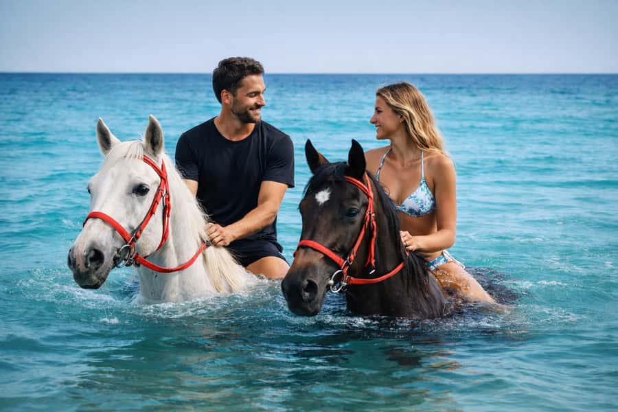Hurghada: Sea & Desert Horse Riding tour/w Swimming&Transfer - A route with three different moods