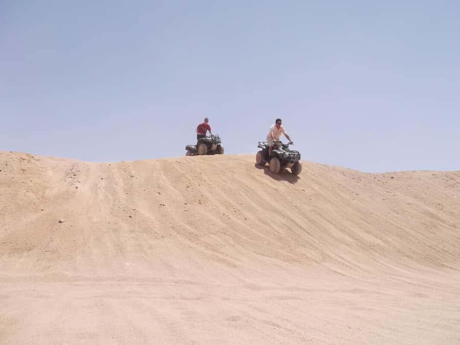 Morning Trip: Desert Safari Riding a Speed Quad Bike, Pickup - Returning across the sand