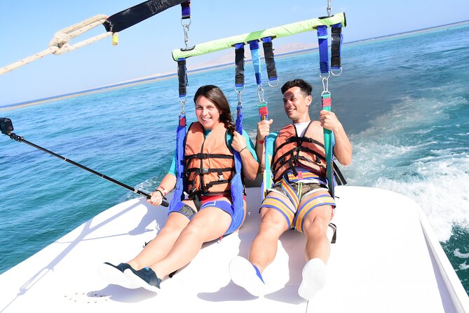 Parasailing Ride - Sharm El Sheikh, Single or Double, Private Car - Getting Ready on the Speedboat