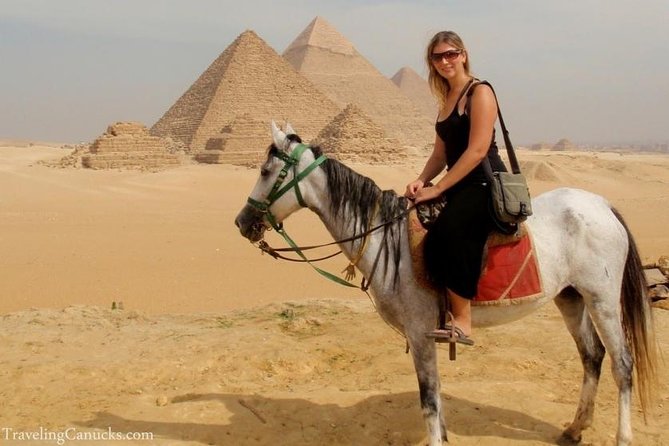 Private Half Day Tour to Giza Pyramids & Great Sphinx from Cairo - A panoramic view and the horse carriage ride