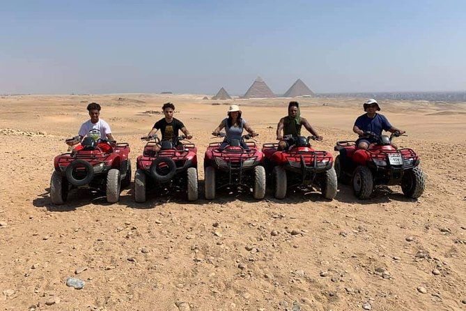 Top rated ATV quad bike at the Desert of Giza Pyramids - Photos, water, and optional extras