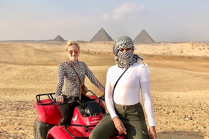 VIP Private GizaPyramids,Sphinx,Camel,QuadBike&Inside 3rd Pyramid - The three Giza Pyramids from ground level